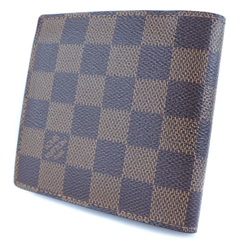 【日本直送】ルイ・ヴィトン LOUIS VUITTON ポルトフォイユ・マルコ 二つ折り財布 N61675 ダミエキャンバス 茶 CA0089 メンズ【中古】