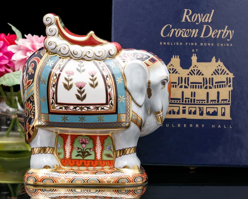 皇家御瓷東方瑞象Royal Crown Derby 1997吉祥之象限量骨瓷雕塑