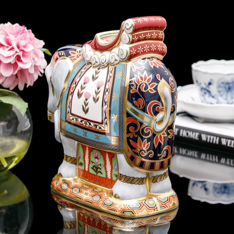 皇家御瓷東方瑞象Royal Crown Derby 1997吉祥之象限量骨瓷雕塑