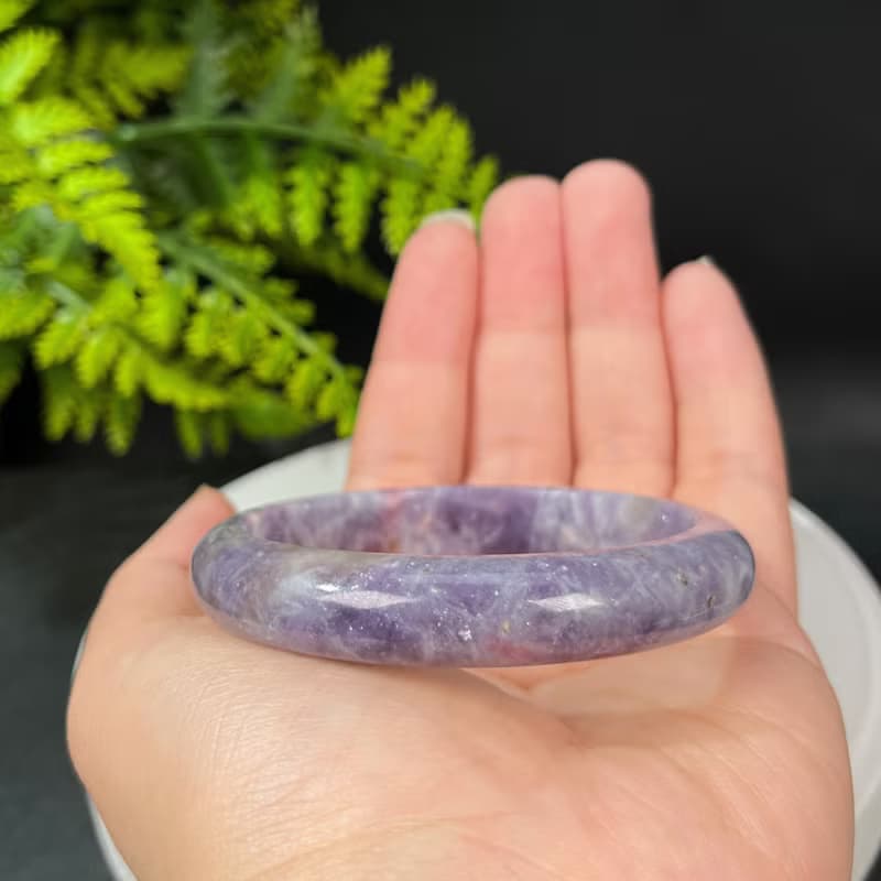 獨特梅花碧璽手鐲 56MM 星光閃片玉化飄紅共生雲母手環 顯氣質