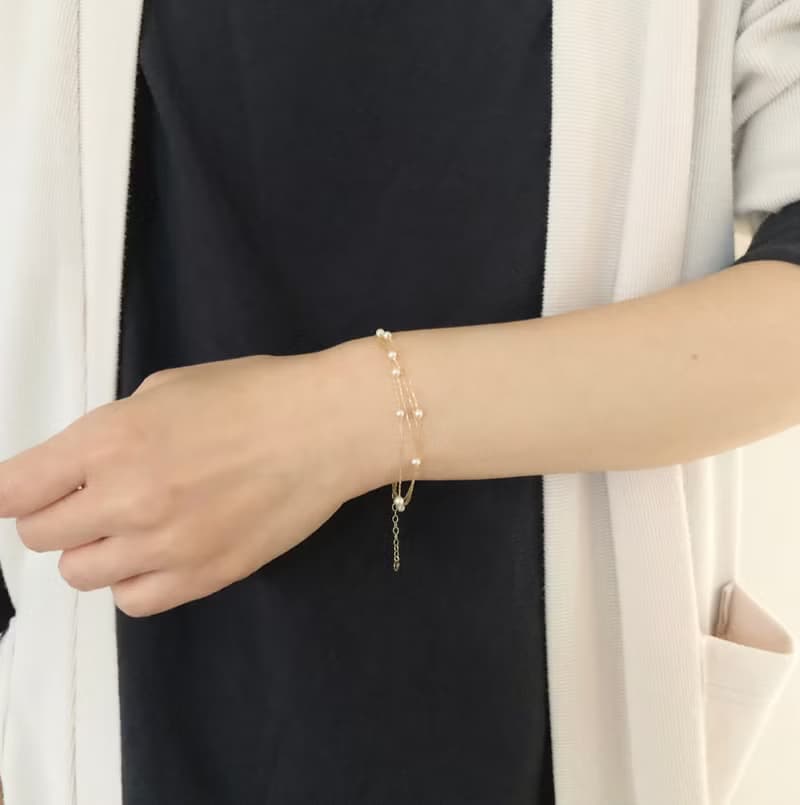 Akoya pearl bracelet  K14 JAPANmade sea pearl