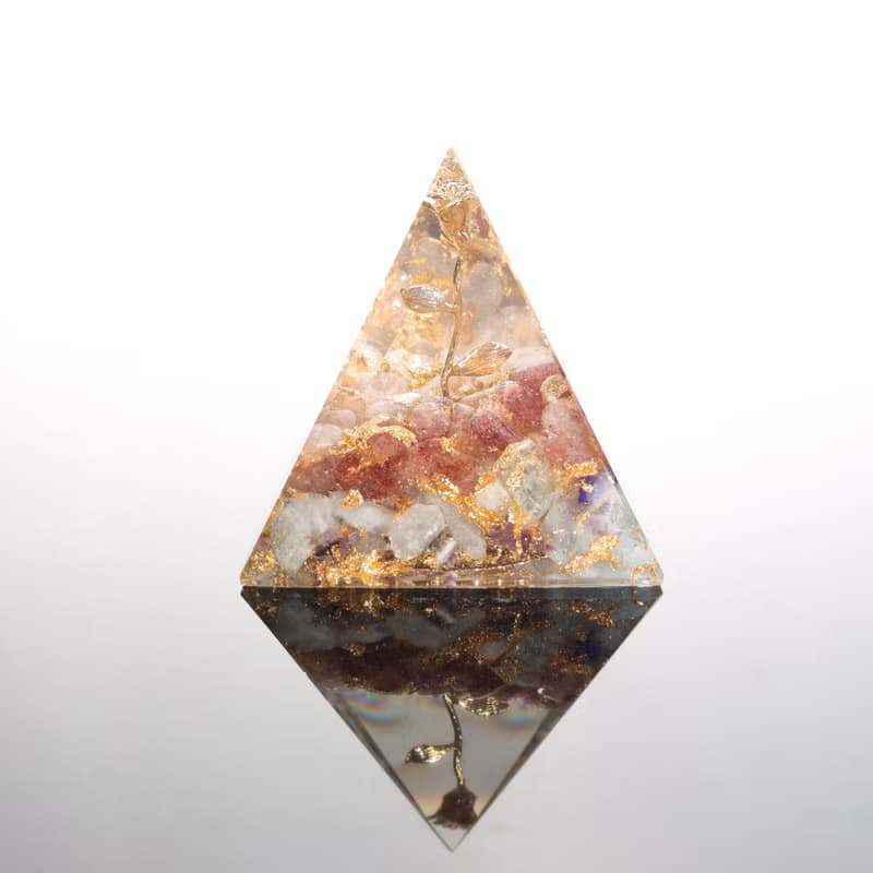 【快速出貨】愛戀小王子奧剛金字塔小夜燈Orgonite粉晶紫水晶開