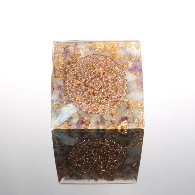 【快速出貨】愛戀小王子奧剛金字塔小夜燈Orgonite粉晶紫水晶開