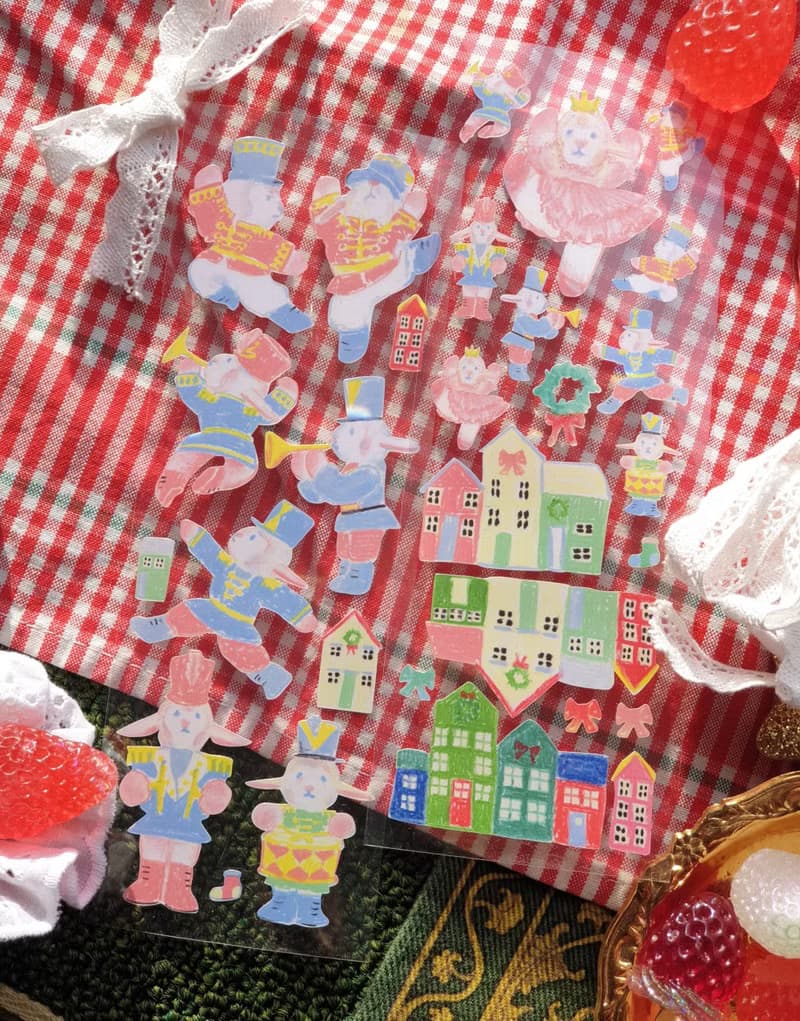 (Fluffy Yangmal) The Nutcracker Lamb holiday present seal sticker SET