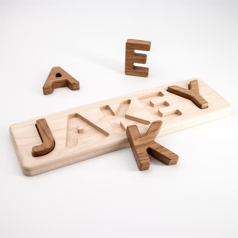 Wooden name puzzle christmasPersonalised toys for toddlers baby Customized gift