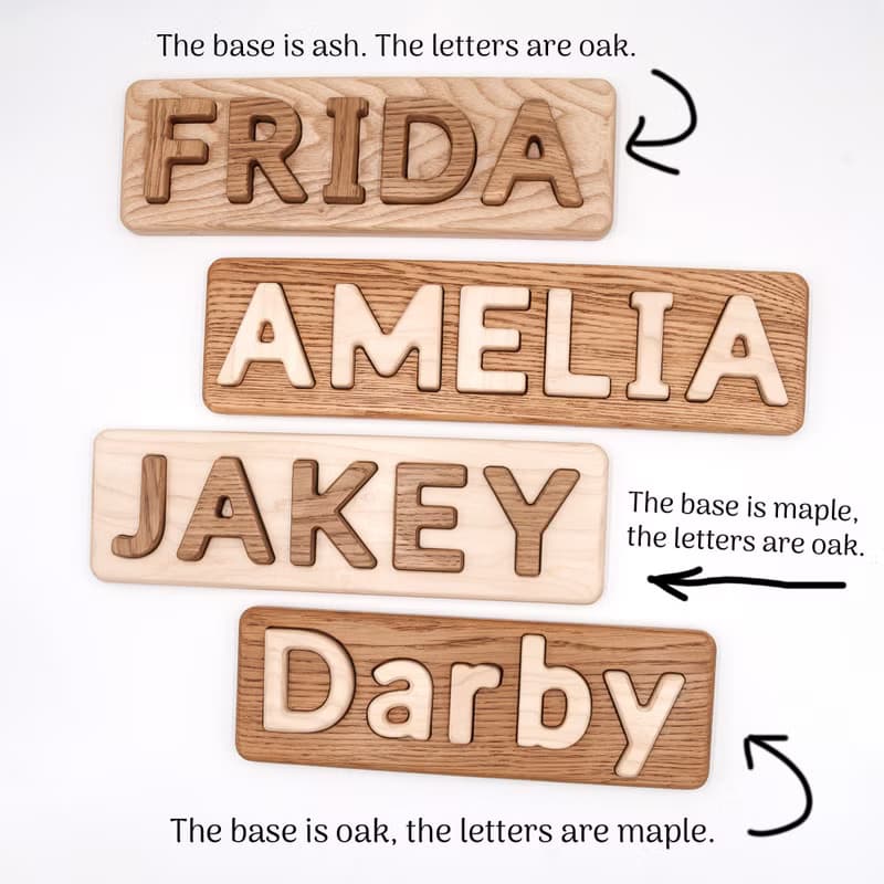 Wooden name puzzle christmasPersonalised toys for toddlers baby Customized gift