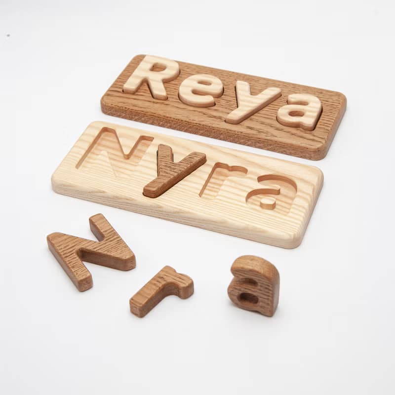 Wooden name puzzle christmasPersonalised toys for toddlers baby Customized gift