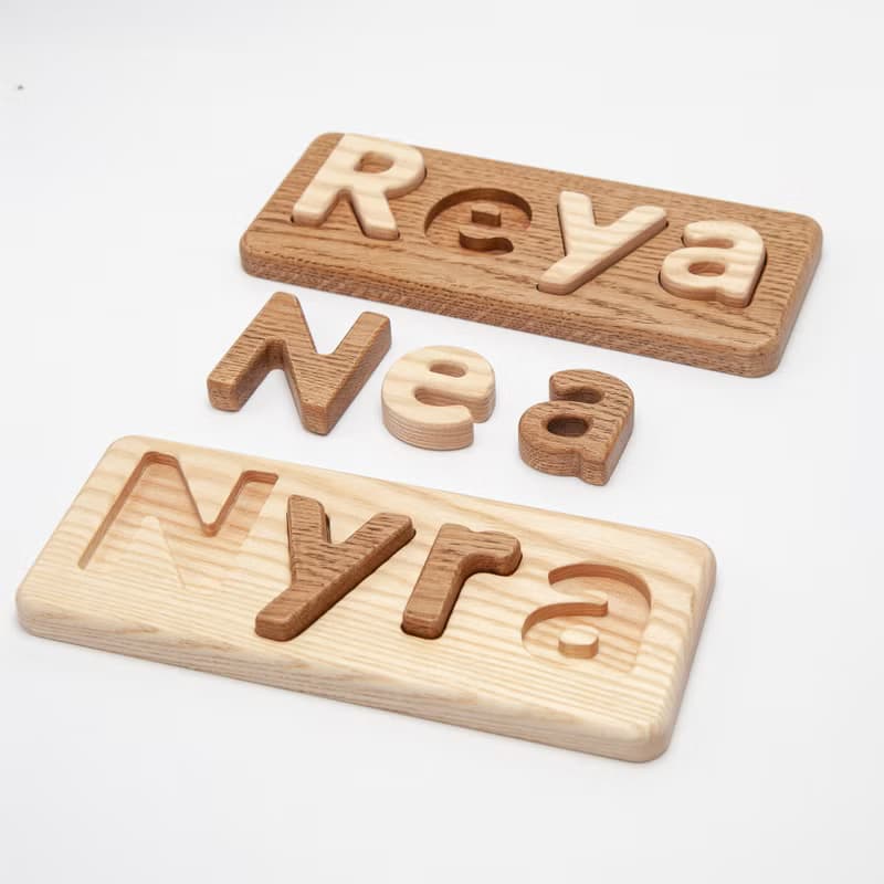 Wooden name puzzle christmasPersonalised toys for toddlers baby Customized gift