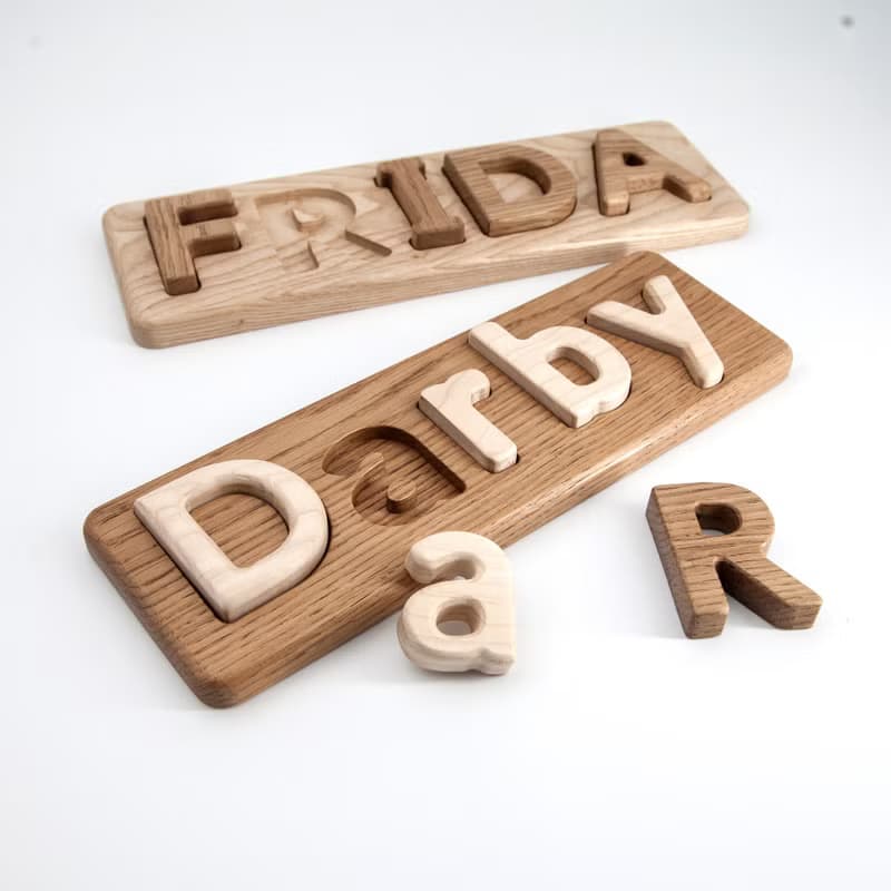 Wooden name puzzle christmasPersonalised toys for toddlers baby Customized gift