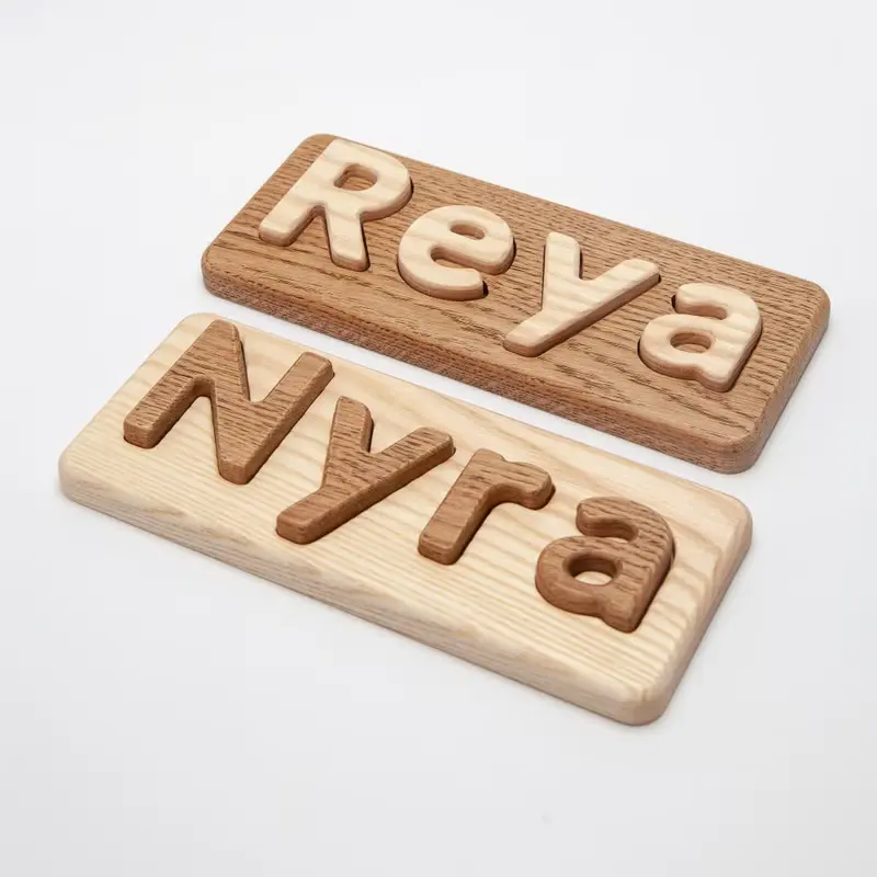 Wooden name puzzle christmasPersonalised toys for toddlers baby Customized gift