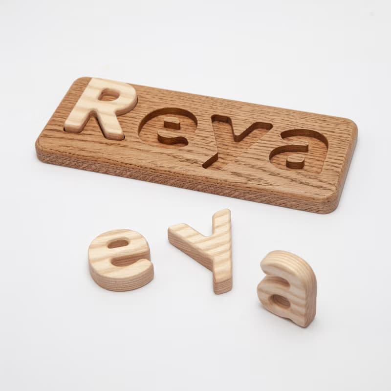 Wooden name puzzle christmasPersonalised toys for toddlers baby Customized gift
