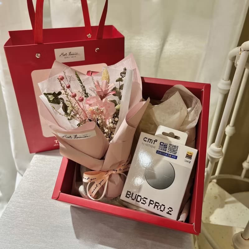 【遇見恆久】七夕限定 花開有聲乾燥花小花束耳機禮盒組