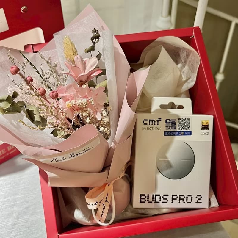 【遇見恆久】七夕限定 花開有聲乾燥花小花束耳機禮盒組