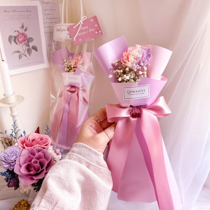 韓風擴香康乃馨花束  附贈提袋 七夕禮物 乾燥花 永生花 畢業禮教