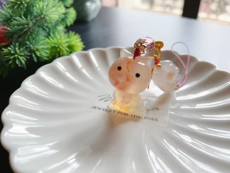 櫻花瑪瑙 貓 貓掌 小魚 可愛 萌 手機鍊 吊飾 天然石 禮物