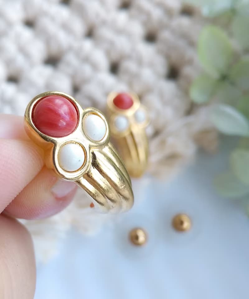 Vintage Jewelry 西洋古董飾品 MONET 古典 啞光 針式耳環