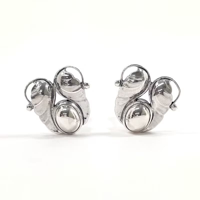 【日本直送 中古美品】ジョージジェンセン Georg Jensen イヤリング シルバー925 ヴィンテージ アクセサリー 新品仕上げ済み