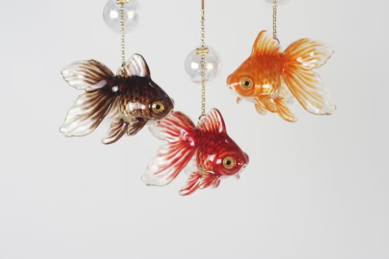 黑色金魚靈動耳環耳夾 獨立設計 小動物可愛創意飾品