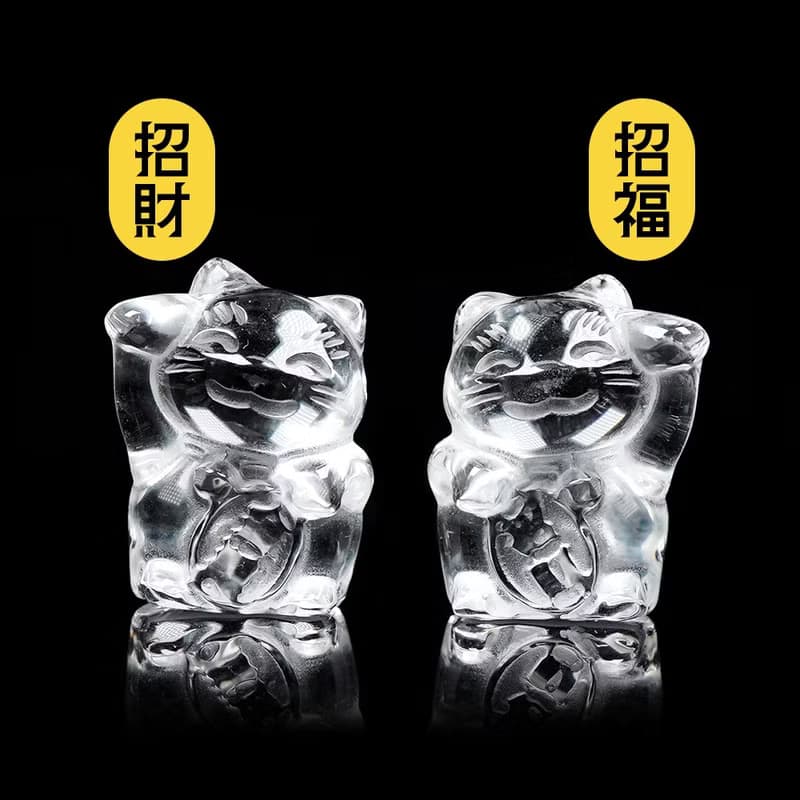 【正佳珠寶】白水晶 招財招福 招財貓 白水晶雕刻