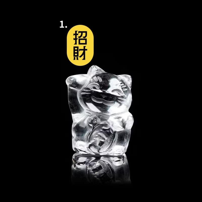 【正佳珠寶】白水晶 招財招福 招財貓 白水晶雕刻