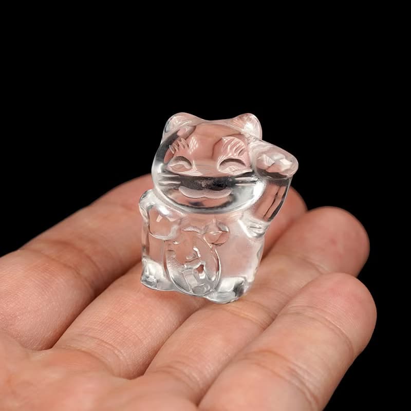 【正佳珠寶】白水晶 招財招福 招財貓 白水晶雕刻