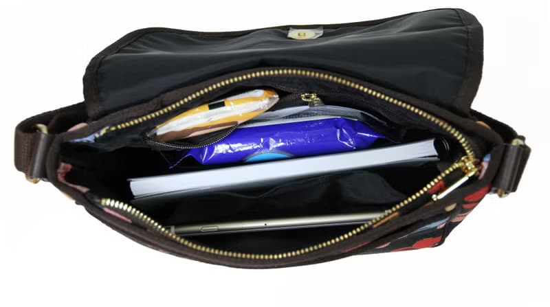 斜背包 掀蓋 / 防潑水 平織緹花 小心雞