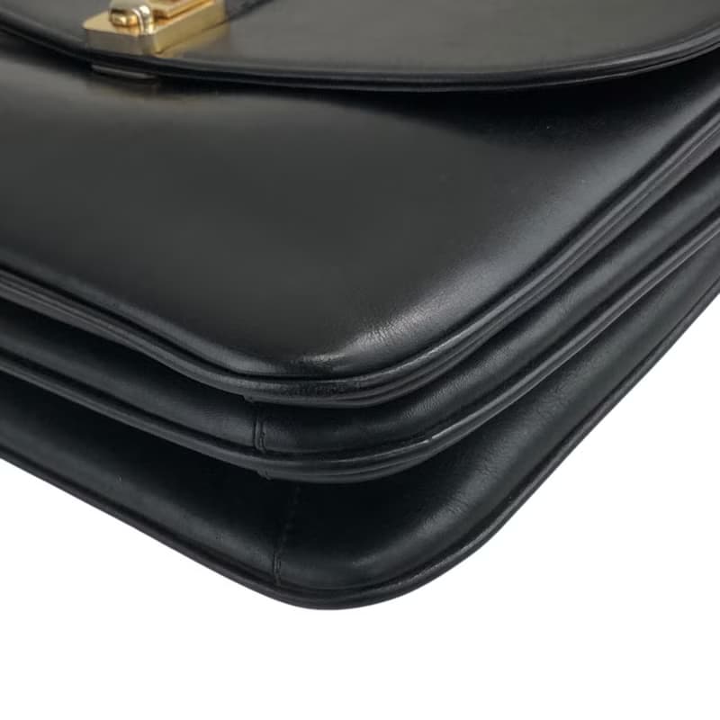 【 日本直送　名牌中古包 】CELINE セリーヌ ショルダーバッグ ブラック ブラゾン レザー フラップ vintage ヴィンテージ オールド txzb37