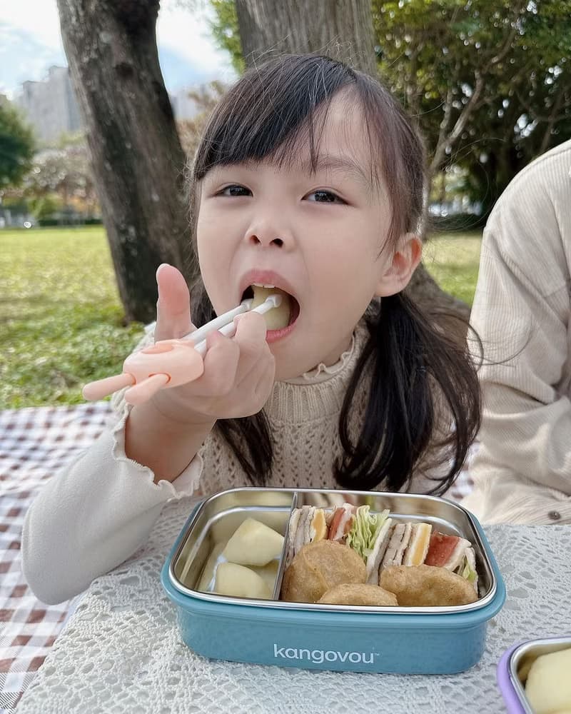 Large兒童餐盒【莫藍迪】不鏽鋼餐盒 便當盒-美國kangovou小袋鼠