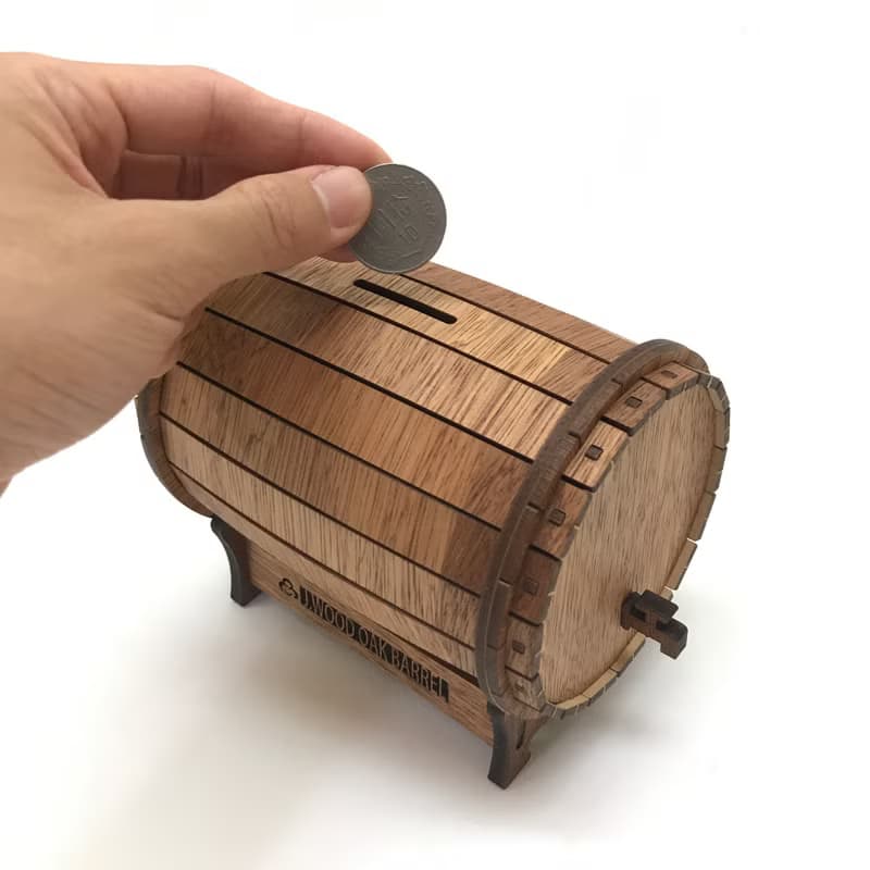 【手作DIY】橡木桶造型 存錢筒 喉嚨借過 酒鬼 酒空 創意禮物畢業