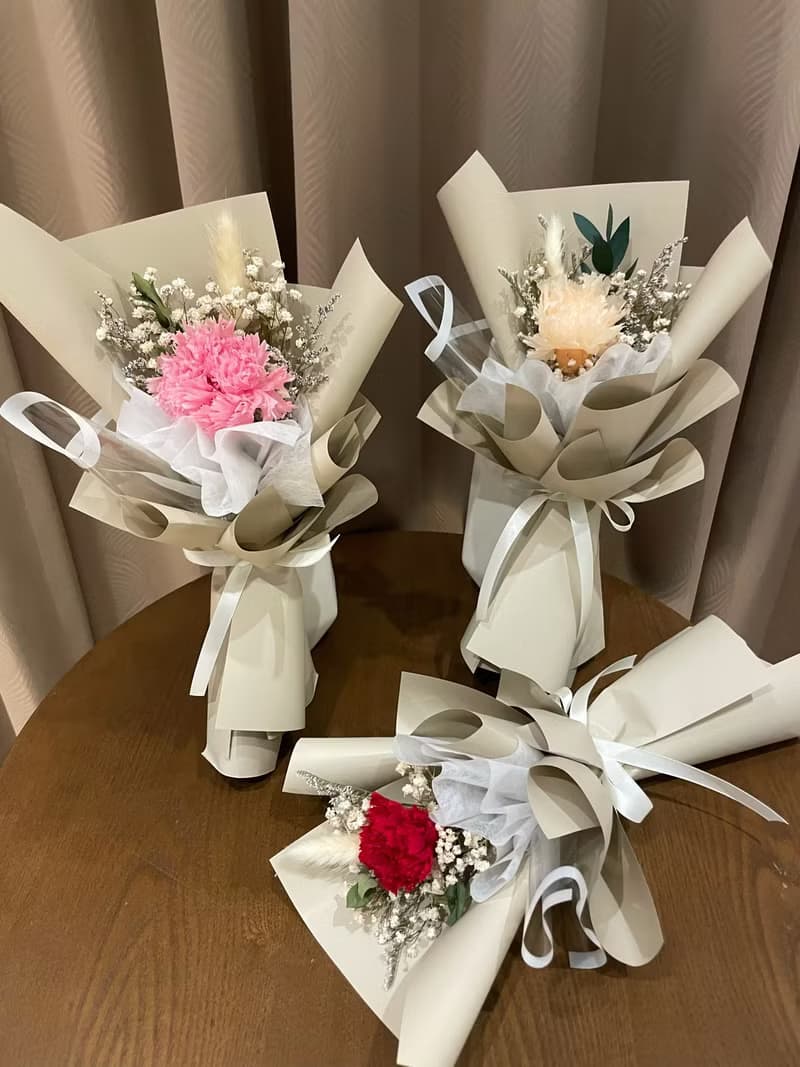 單支永生康乃馨花束 康乃馨花束 永生花束 母親節花束