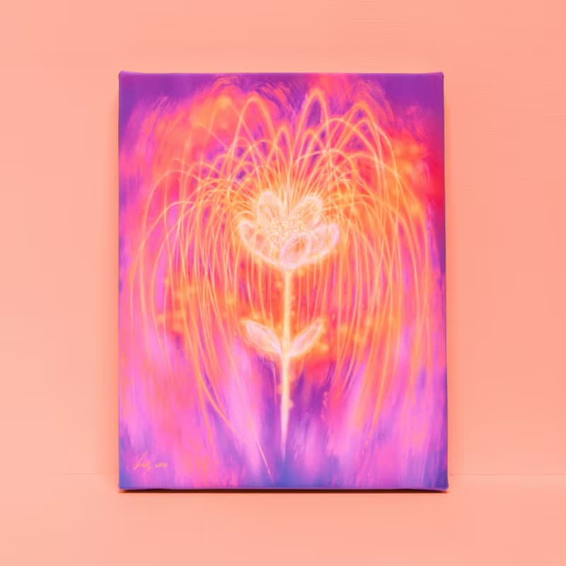 夢裡的煙花-掛畫/畫/畫作/裝飾畫/花/煙火/植物/夜景/奇幻/療癒