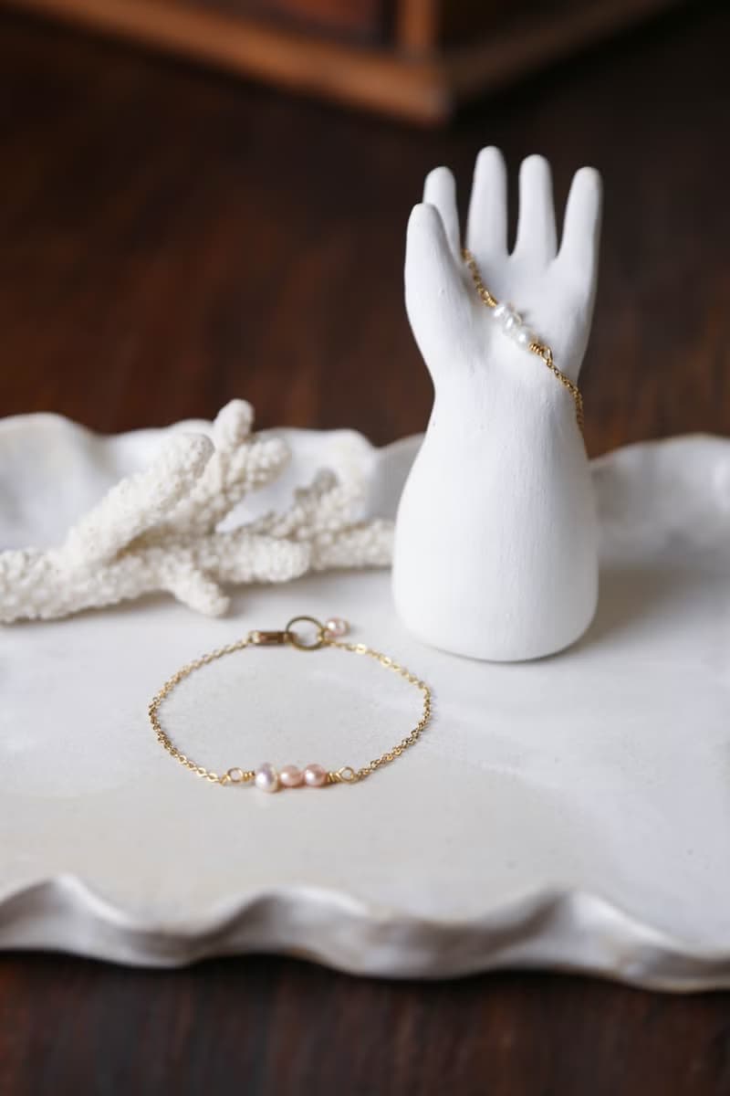 魚骨 - 淡水珍珠 手鍊 手環 ( 雙色 )