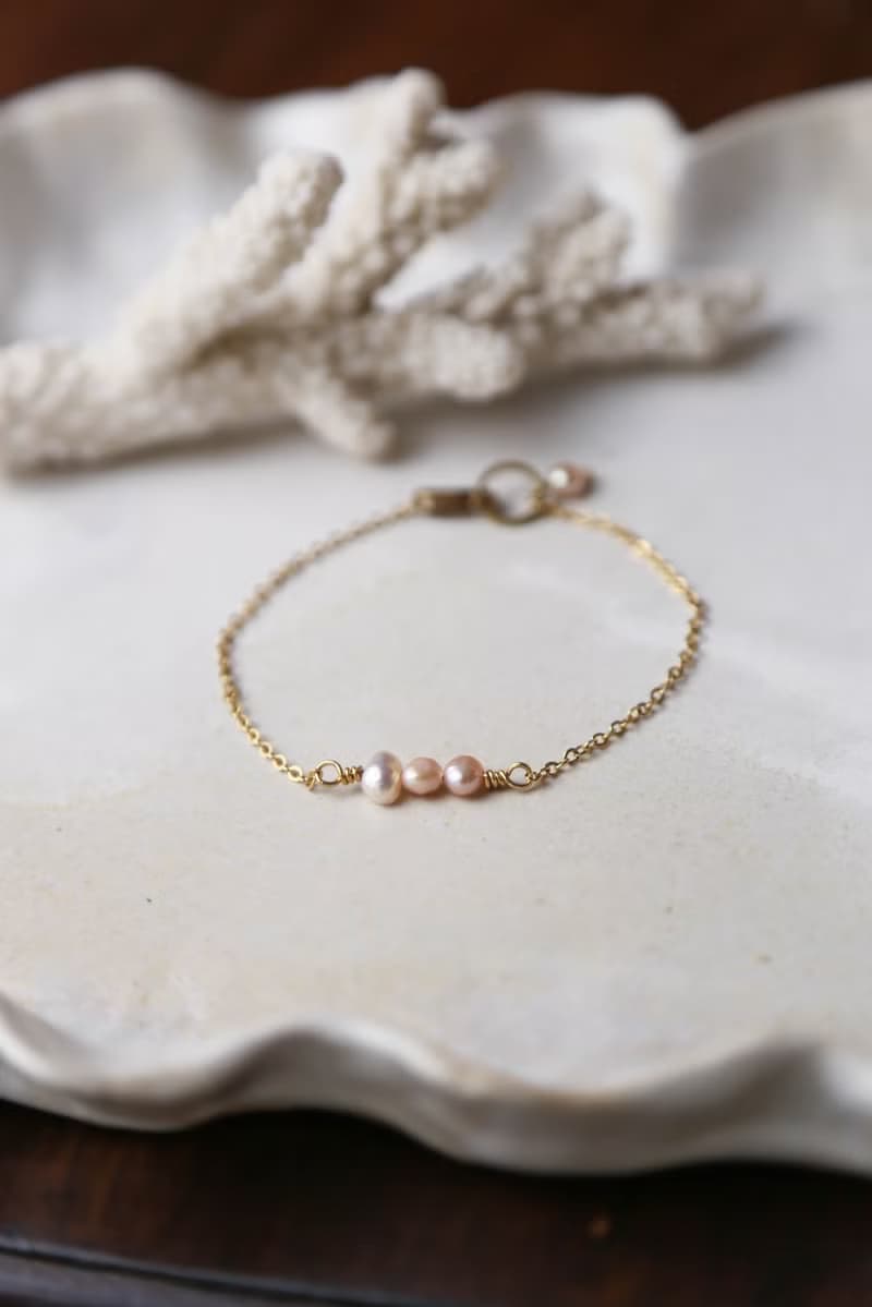 魚骨 - 淡水珍珠 手鍊 手環 ( 雙色 )