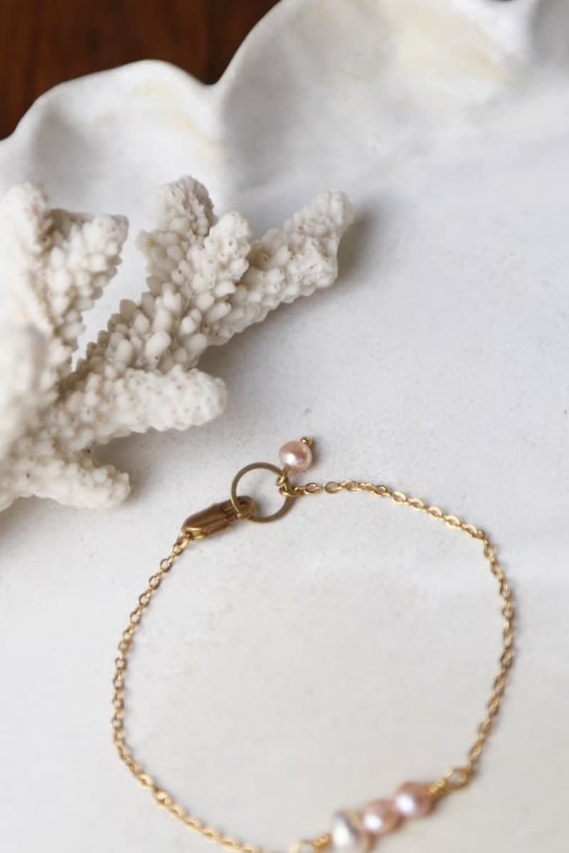 魚骨 - 淡水珍珠 手鍊 手環 ( 雙色 )