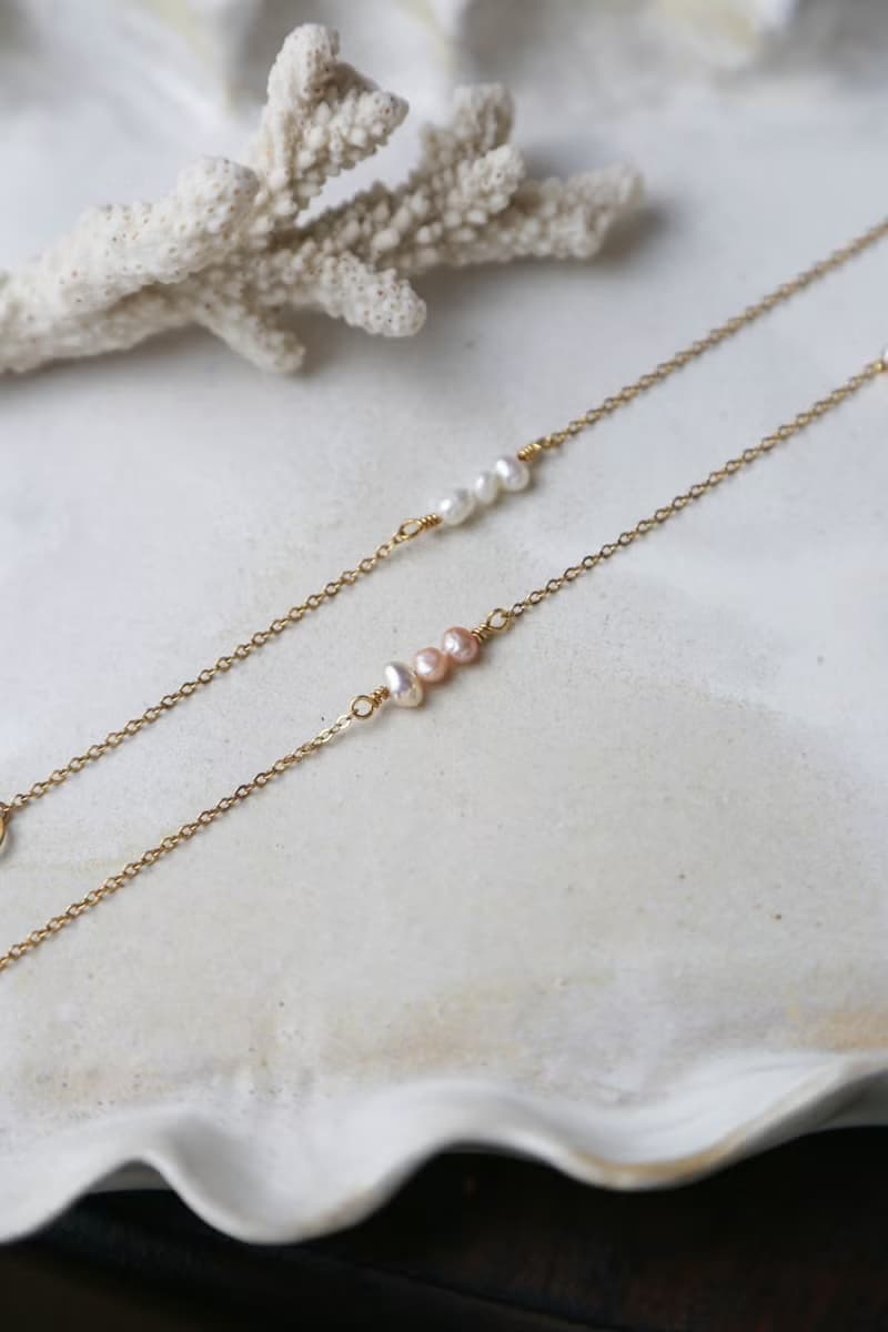 魚骨 - 淡水珍珠 手鍊 手環 ( 雙色 )