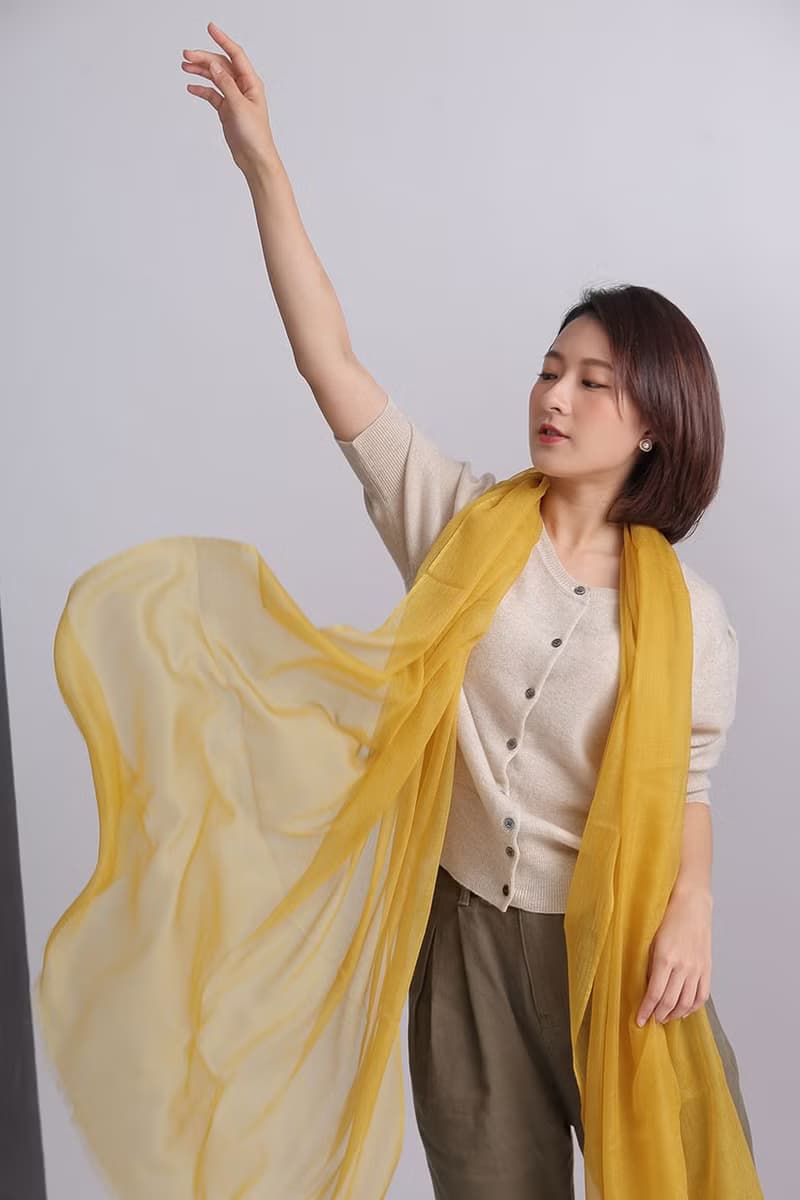 羊絨絲巾披肩圍巾精品_出國禮物生日禮物靈感_Pashmina_芥末色
