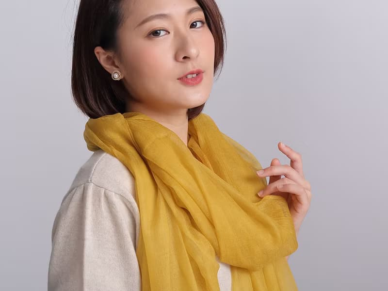 羊絨絲巾披肩圍巾精品_出國禮物生日禮物靈感_Pashmina_芥末色