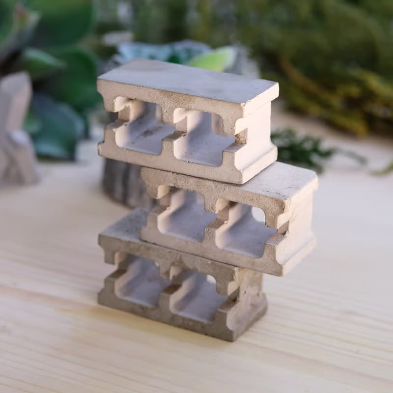 水泥空心磚3入組 - 桌上擺飾 男友禮物 水泥名片座 交換禮物