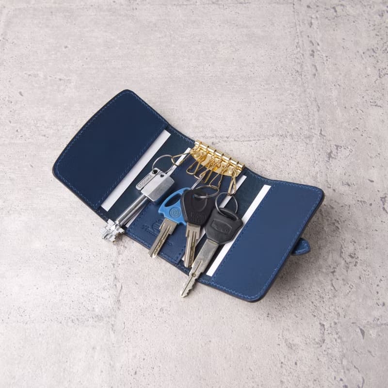 三折鑰匙包 Key Purse / 藍 Blue