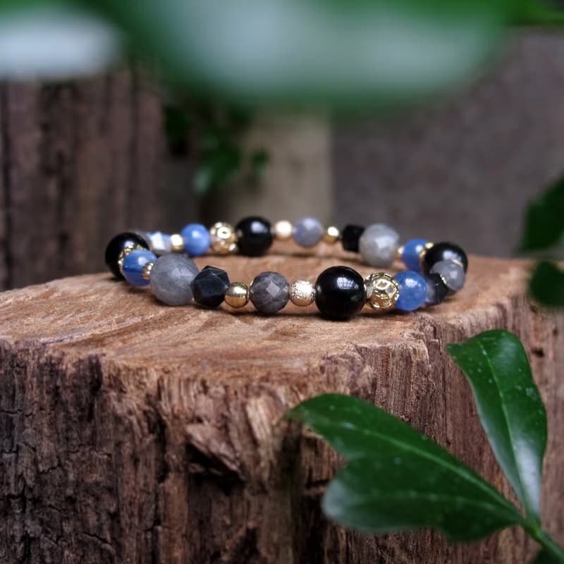 避邪 ∣ 藍晶石 拉長石 黑曜石 手鍊