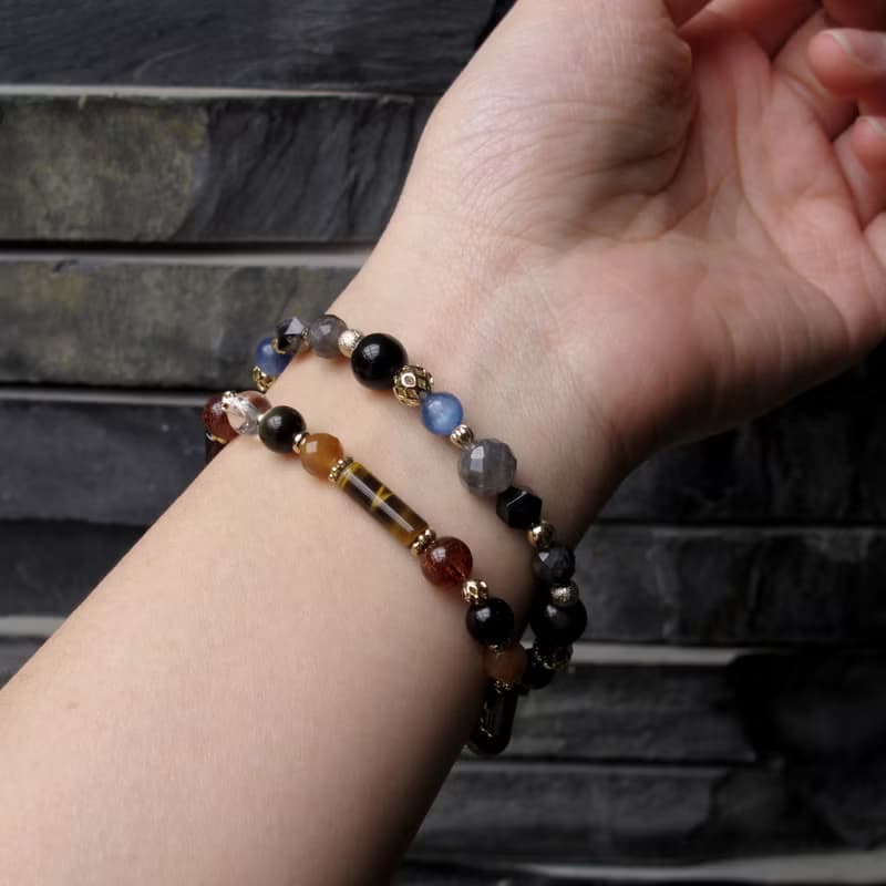 避邪 ∣ 藍晶石 拉長石 黑曜石 手鍊