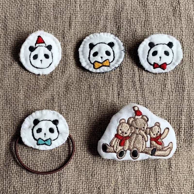 【Q-cute】節慶系列-聖誕節-熊貓&熊-髮圈/別針