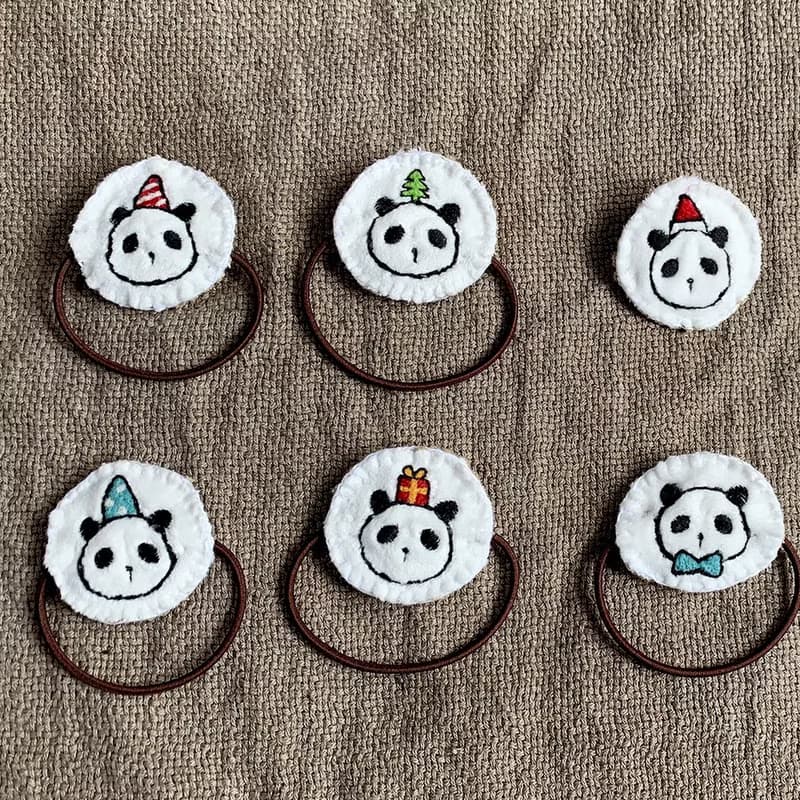 【Q-cute】節慶系列-聖誕節-熊貓&熊-髮圈/別針