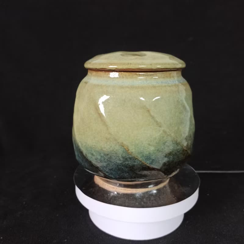 手拉胚瓦斯窯燒古典雅緻釉燒茶葉罐茶倉儲物罐