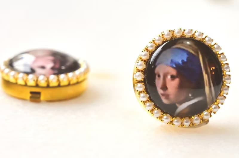 Button Cover 手作鈕扣飾~別致優雅~名畫系列: 戴珍珠耳環的少女
