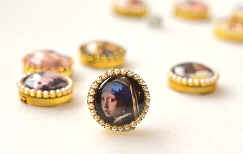 Button Cover 手作鈕扣飾~別致優雅~名畫系列: 戴珍珠耳環的少女