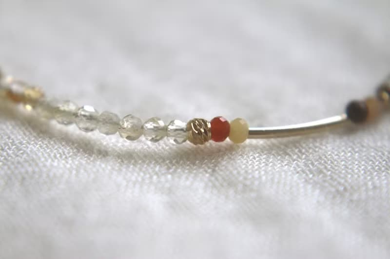 手鍊 11月誕生石 黃水晶 瑪瑙 - 一點點進步 -