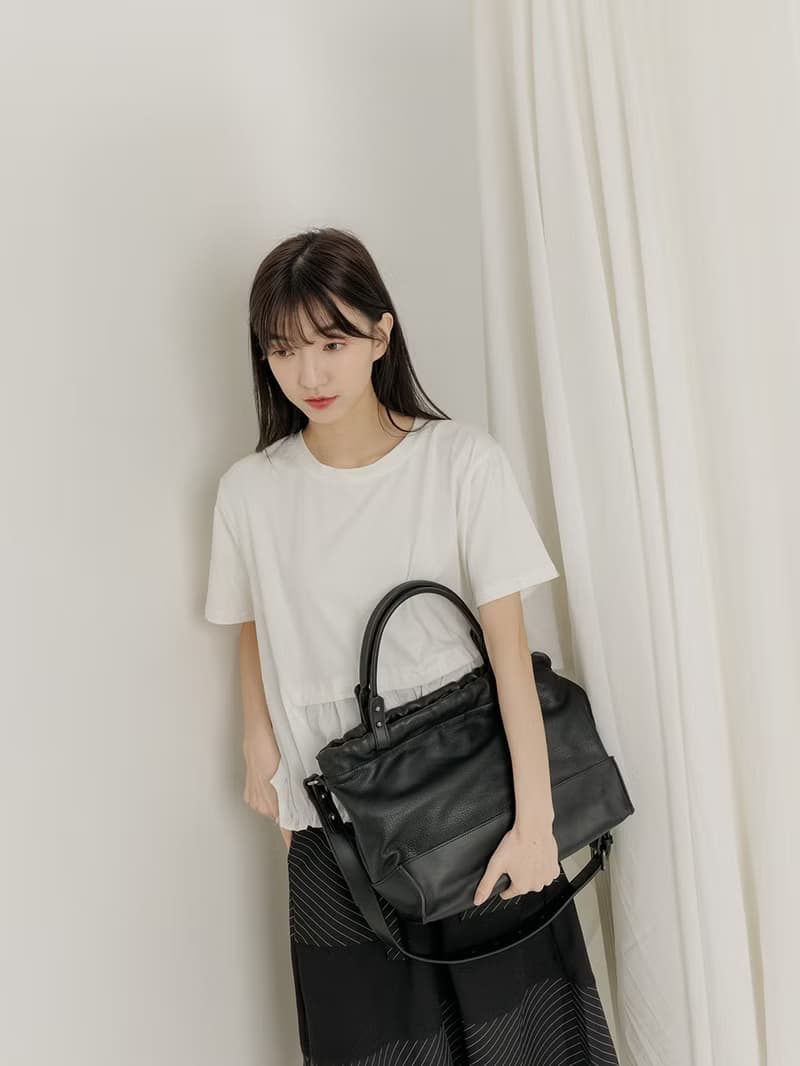supportingrole 真皮3用復古多功能設計手提肩側背包 黑