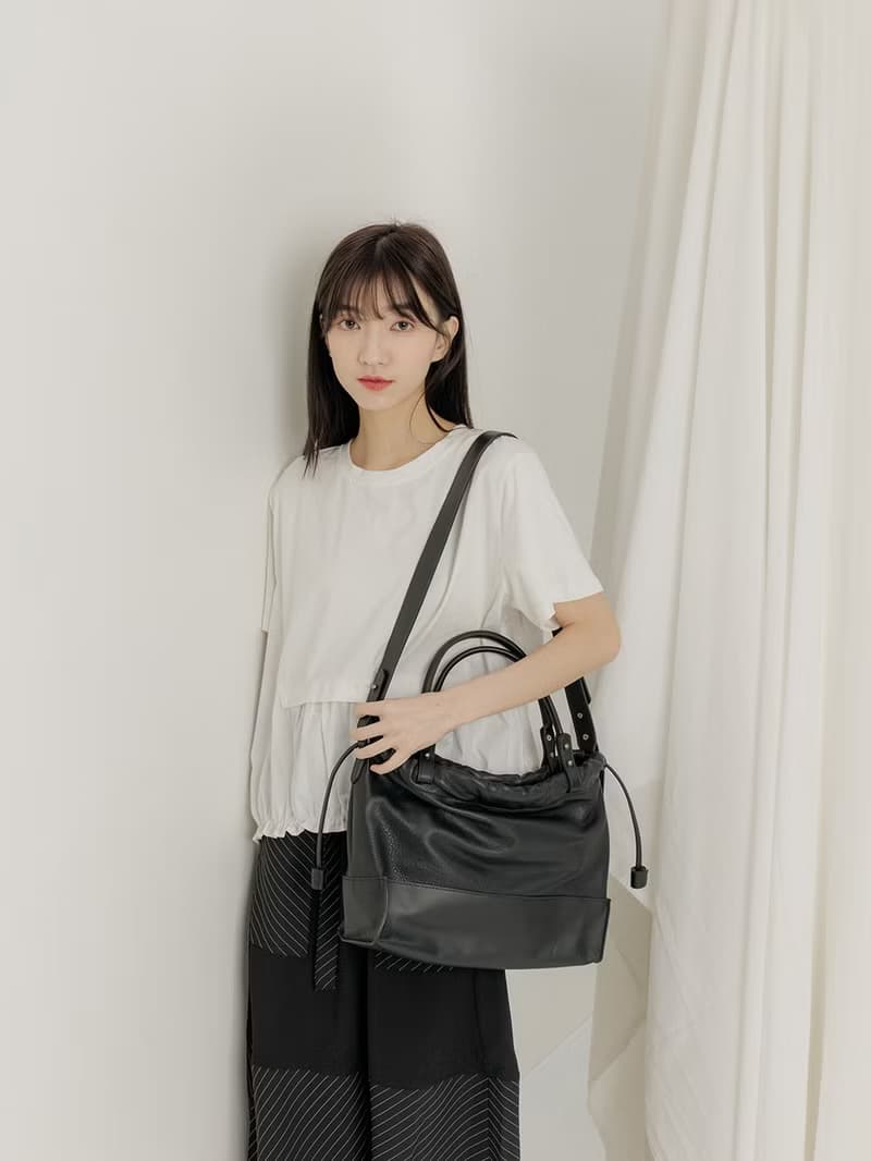 supportingrole 真皮3用復古多功能設計手提肩側背包 黑