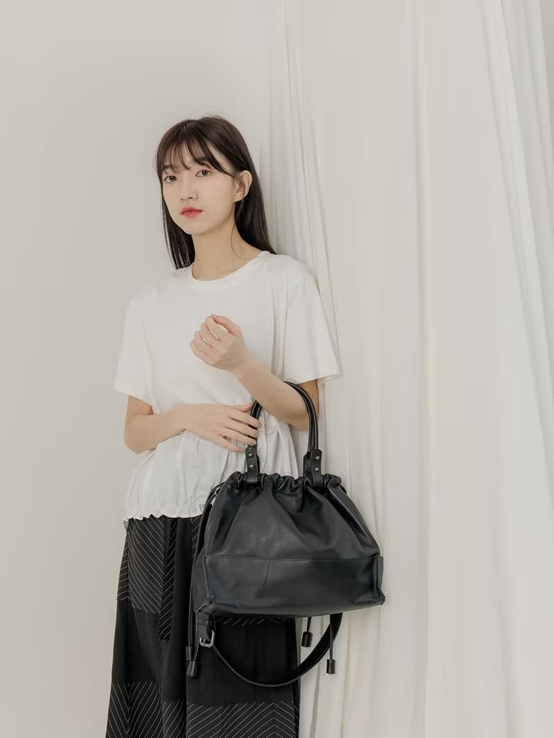 supportingrole 真皮3用復古多功能設計手提肩側背包 黑